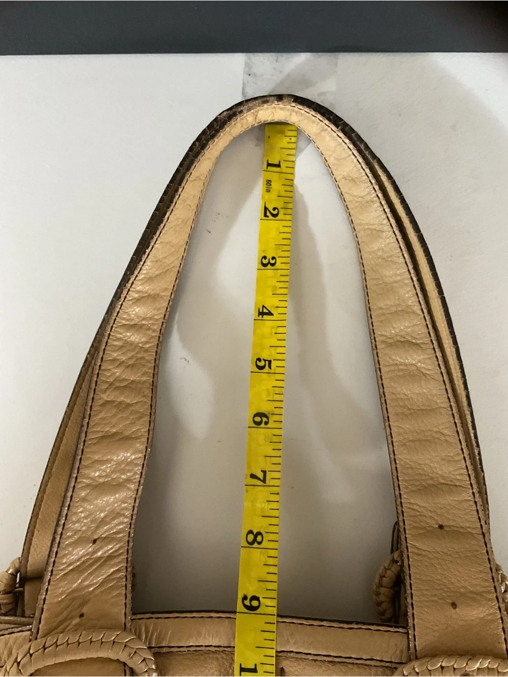 Cole Haan Gathered Leather Shoulder Bag in Beige